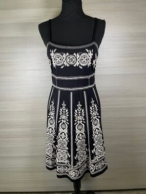 INC International Concepts Fit & Flare Embroidered & Beaded Sundress Size Small